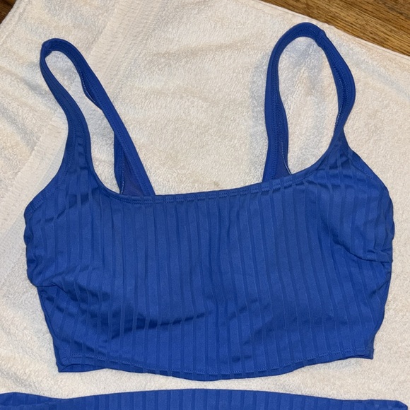 Blue Ribbed Bikini Set - Picture 2 of 5